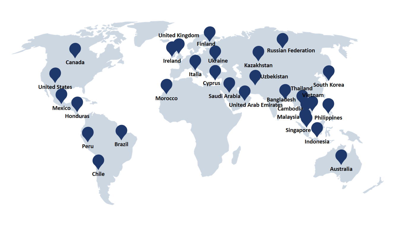 international customers map